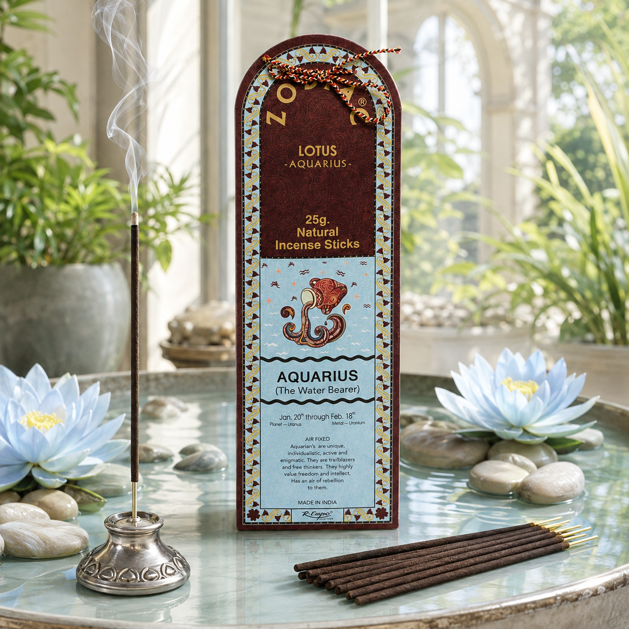 Song of India Aquarius Lotus Zodiac Incense Sticks – 25g