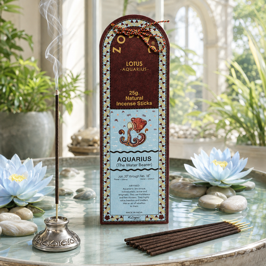 Song of India Aquarius Lotus Zodiac Incense Sticks – 25g