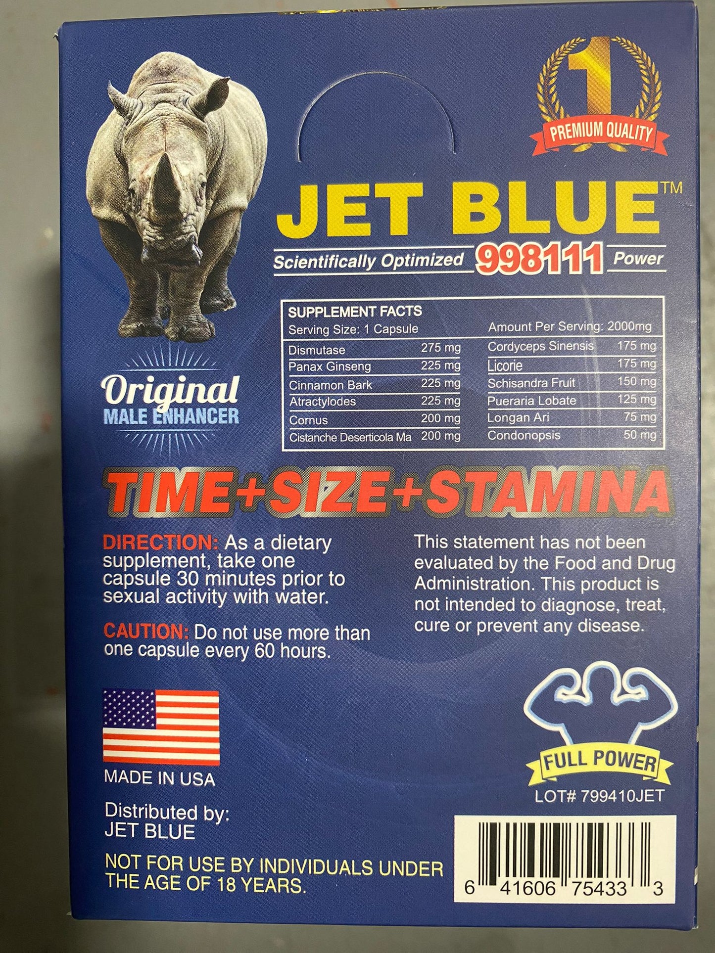 Jet Blue 99811 Box 24ct