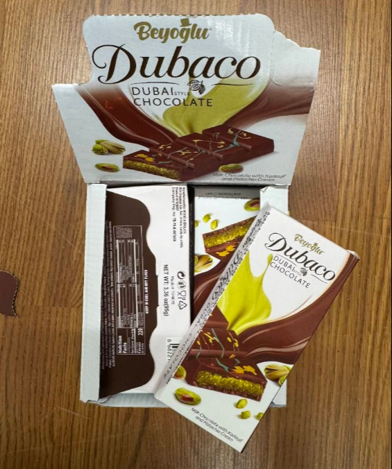 PREMIUM DUBAI CHOCOLATE MILK CHOCOLATE WITH PISTACHIO CREAM 6pcs 200 GR