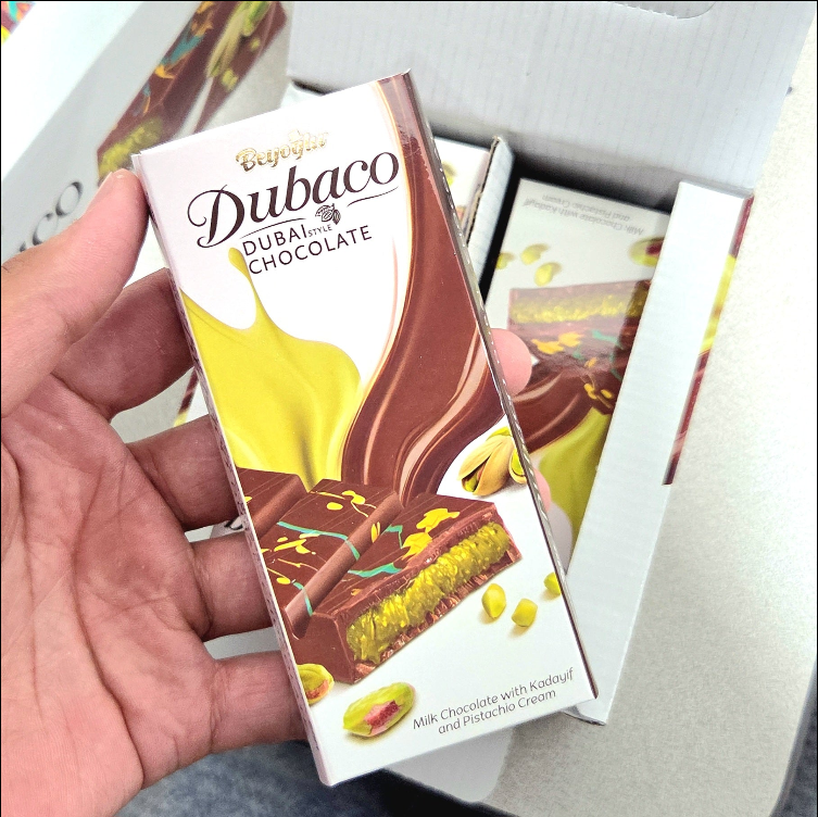 PREMIUM DUBAI CHOCOLATE MILK CHOCOLATE WITH PISTACHIO CREAM 6pcs 95 GR