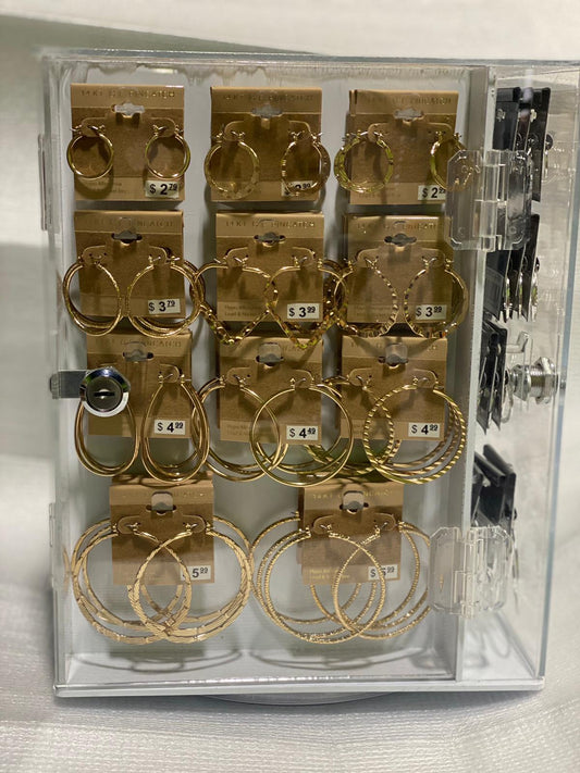 Jewelry 4 Way Pink catch Gold/ silver 144 ct. Display Case #1060 any -3 /count