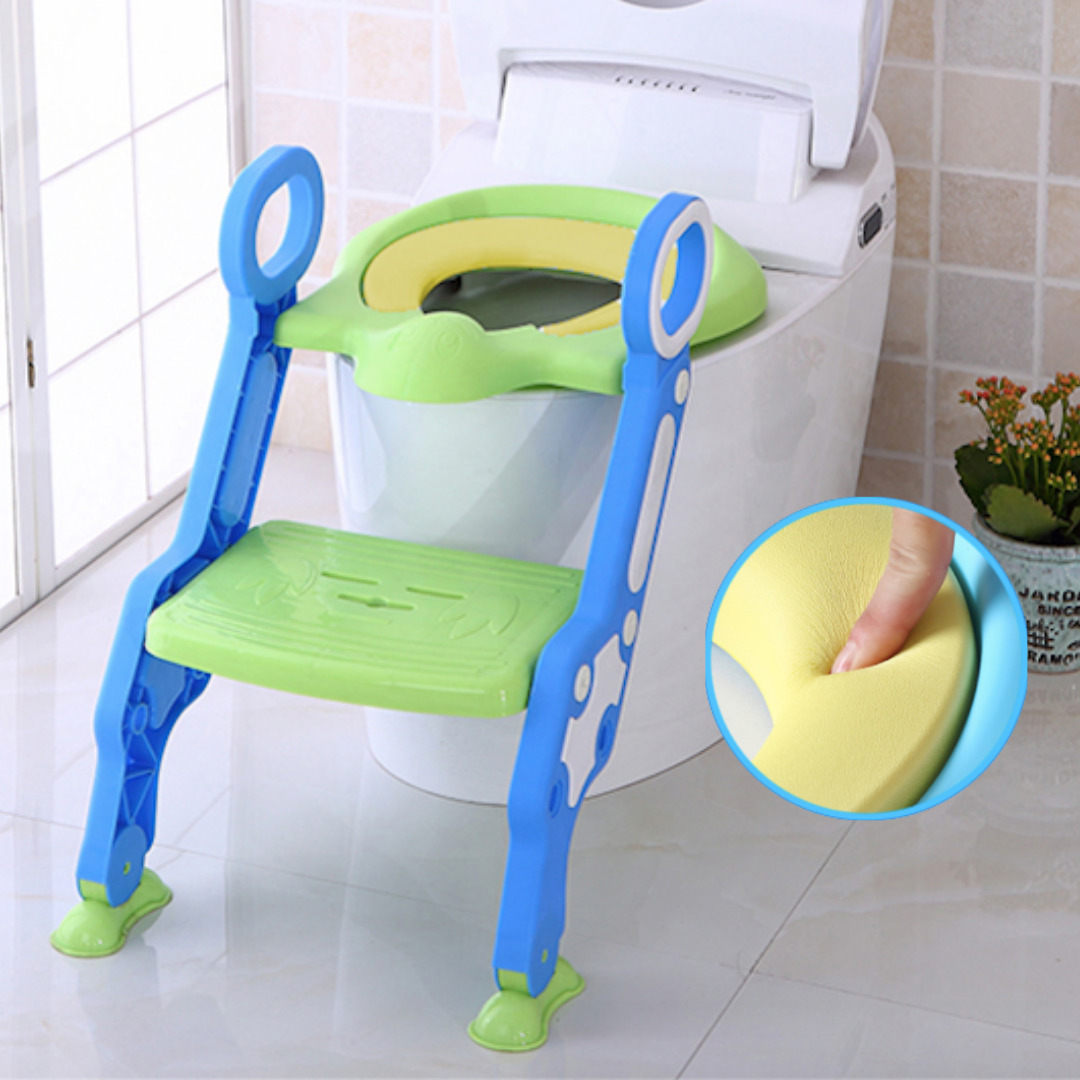 Baybee Paws Children's Potty Toilet Trainer Seat with Step Ladder (Blue-Green)
