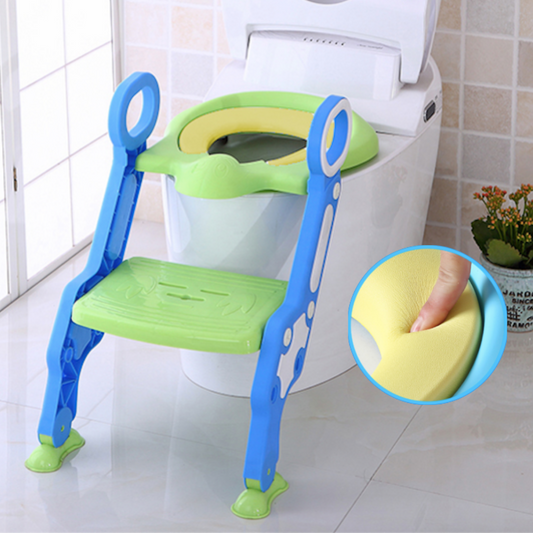 Baybee Paws Children's Potty Toilet Trainer Seat with Step Ladder (Blue-Green)