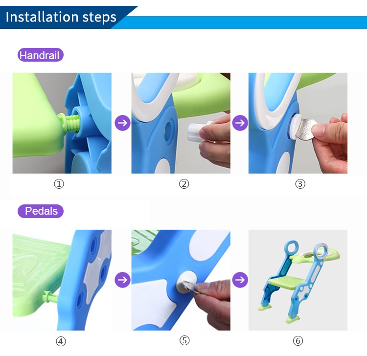 Baybee Paws Children's Potty Toilet Trainer Seat with Step Ladder (Blue-Green)