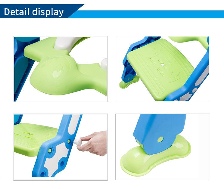Baybee Paws Children's Potty Toilet Trainer Seat with Step Ladder (Blue-Green)