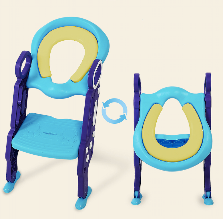 Baybee Paws Children's Potty Toilet Trainer Seat with Step Ladder (Blue-Green)