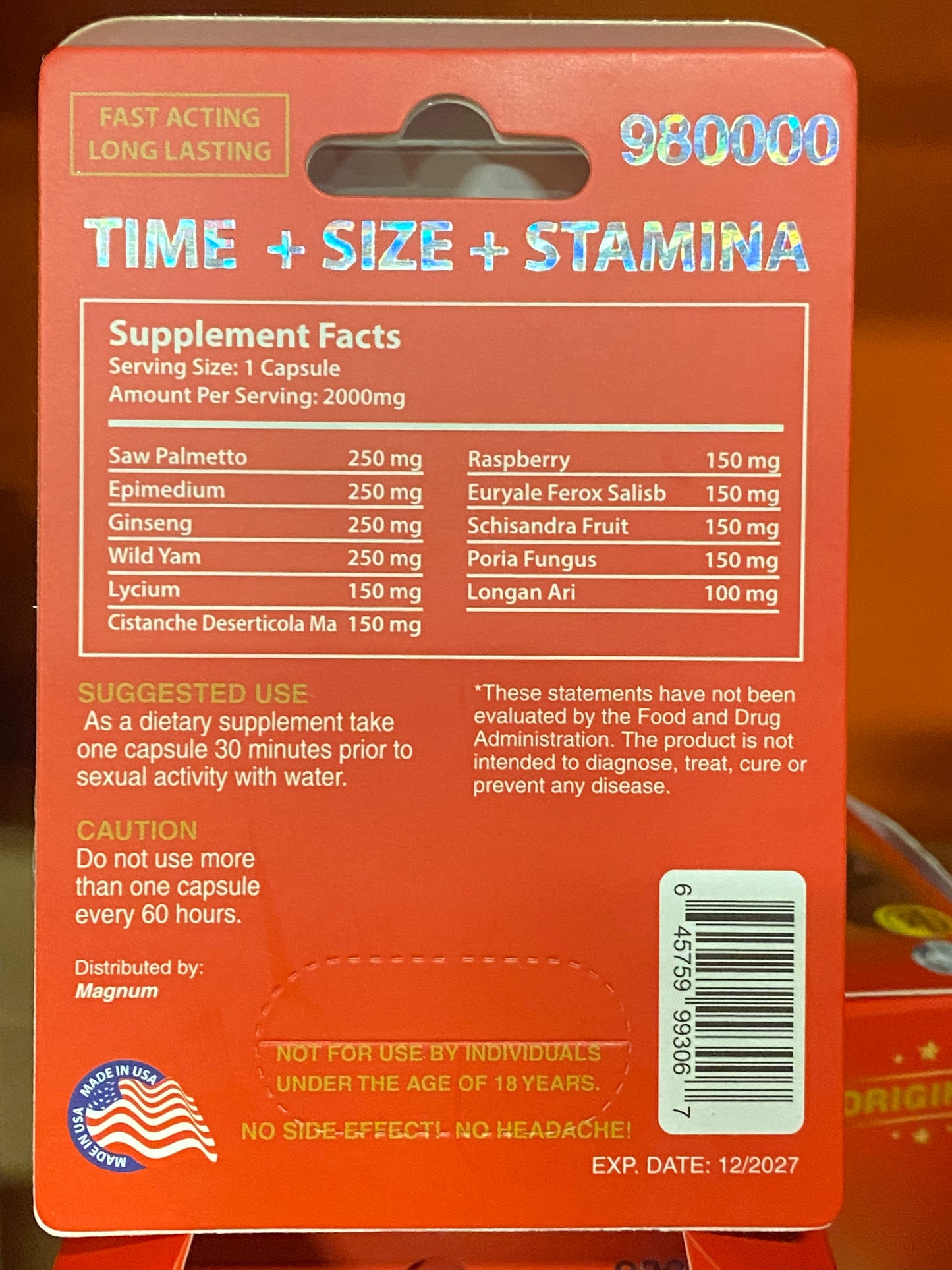 Magnum Red Enhancement supplements