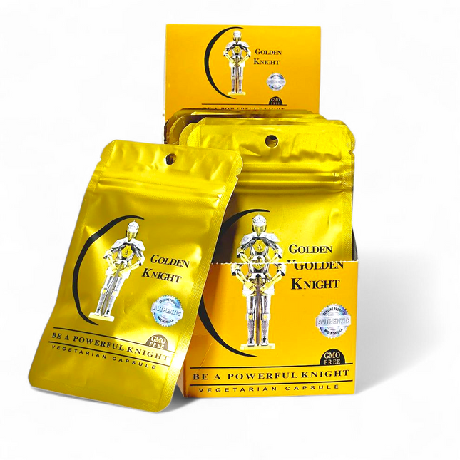 Golden Knight Vegetarian Capsule – Individually Sealed Adult Wellness Supplement | Item No.: 165