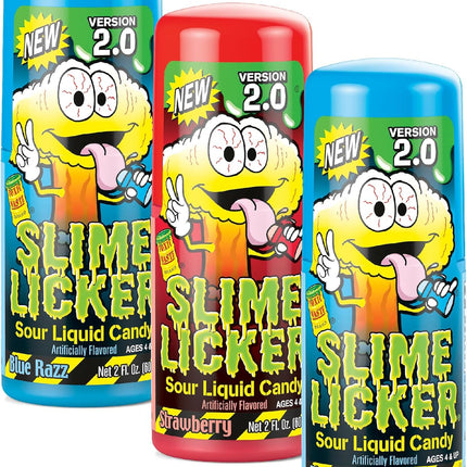 Slime Licker 2.0 Sour Liquid Candy Blue Razz & Strawberry 12pcs