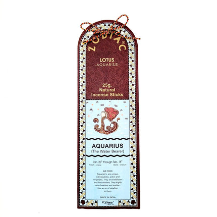 Song of India Aquarius Lotus Zodiac Incense Sticks 25g