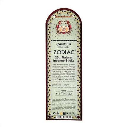 Song of India Cancer Musk Zodiac Incense Sticks 25g back