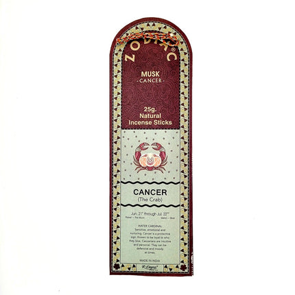 Song of India Cancer Musk Zodiac Incense Sticks 25g