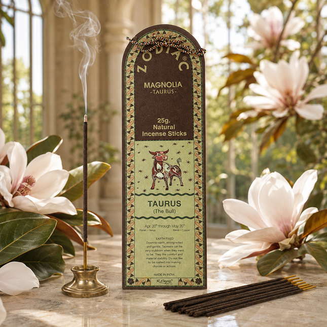 Taurus Magnolia Zodiac Incense Sticks – 25g, 25 Sticks