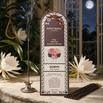 Gemini Night Queen Zodiac Incense Sticks – 25g, 25 Sticks