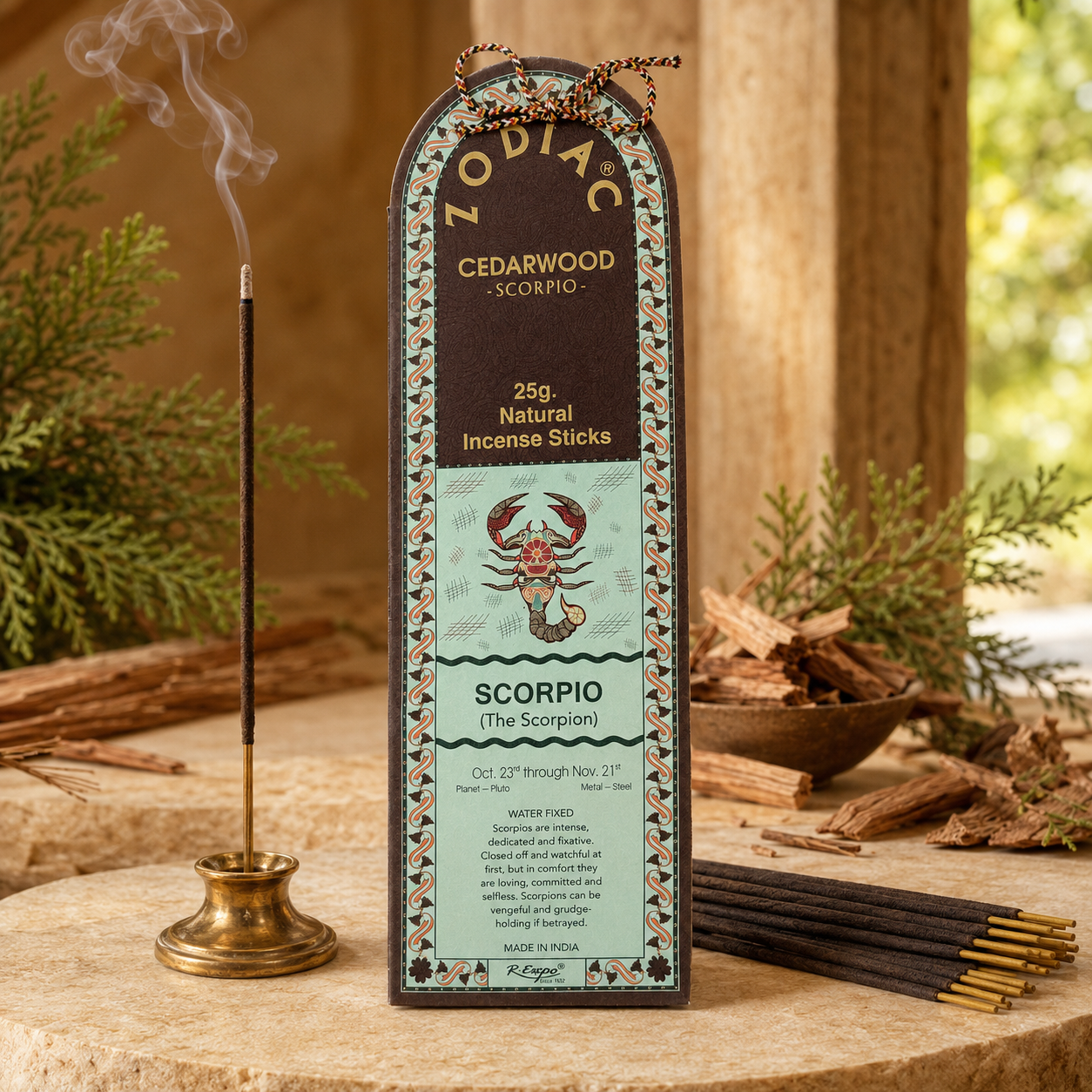 Song of India Scorpio Cedarwood Zodiac Incense Sticks – 25g