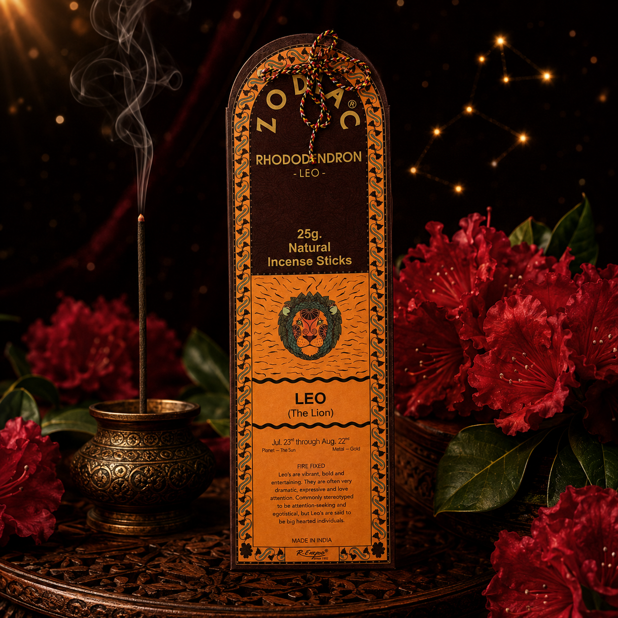 Song of India Leo Rhododendron Zodiac Incense Sticks – 25g