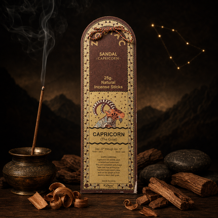 Capricorn Sandal Zodiac Incense Sticks – 25g, 25 Sticks