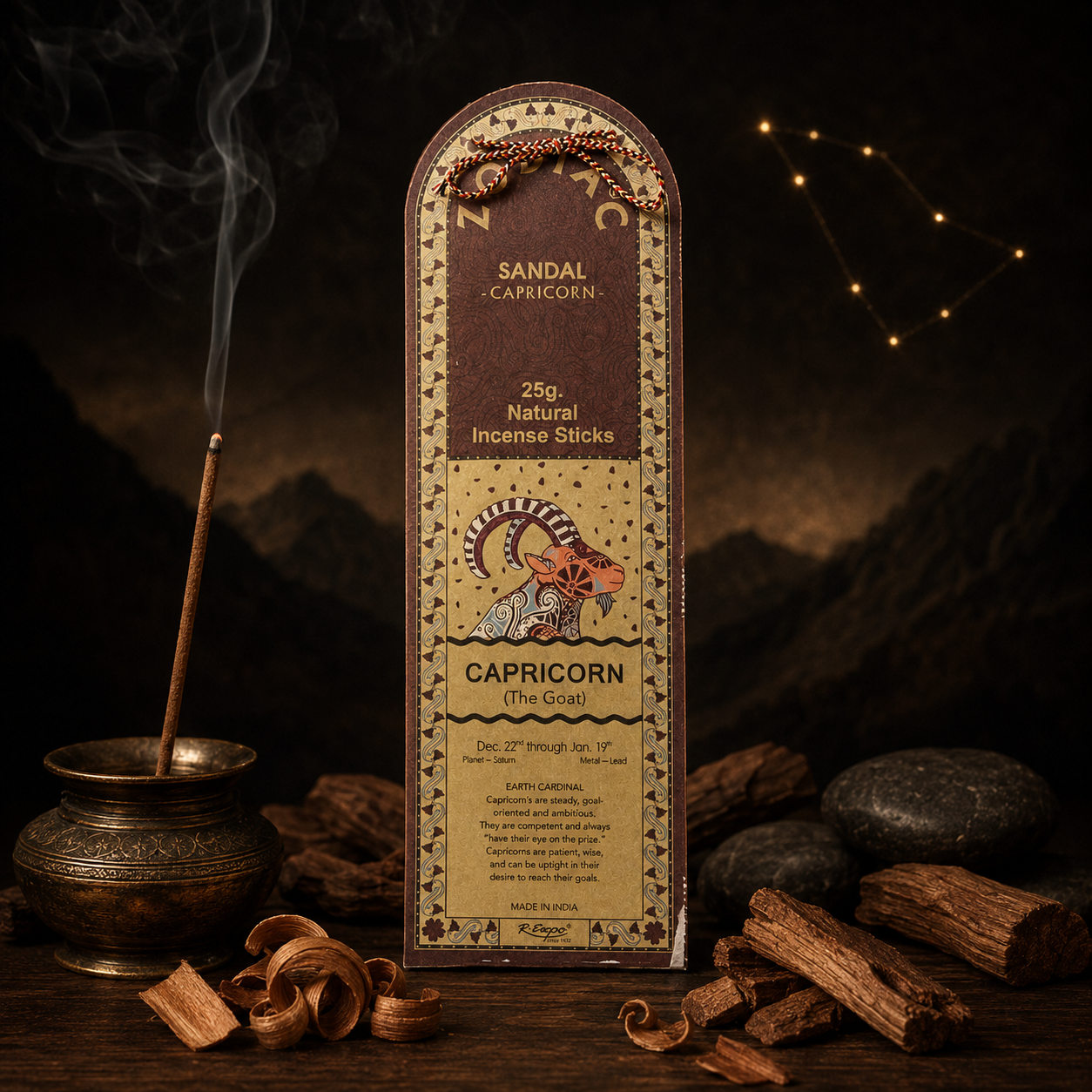 Song of India Capricorn Sandal Zodiac Incense Sticks – 25g
