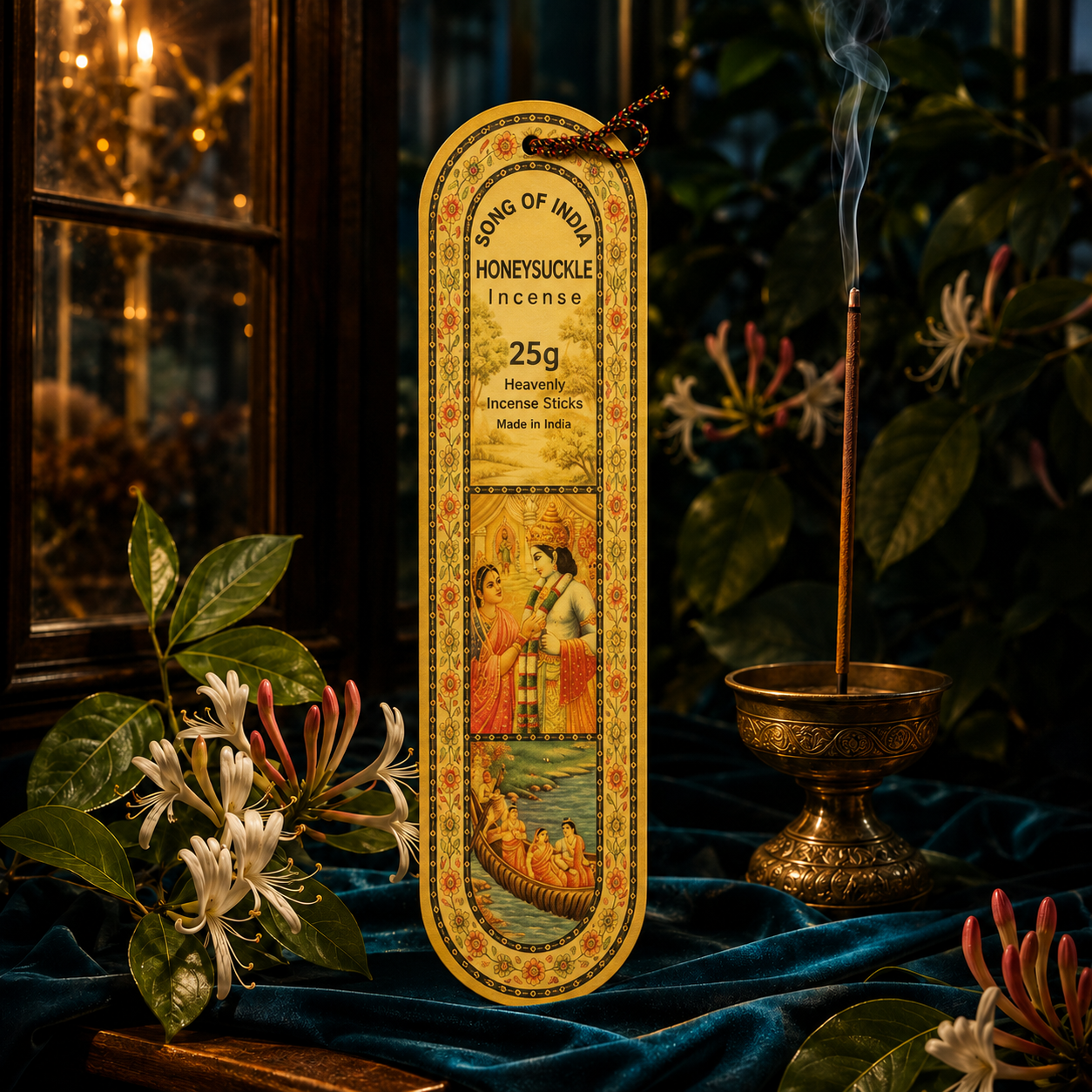 Song of India Honeysuckle Incense Sticks 25g – Sweet Floral Fragrance