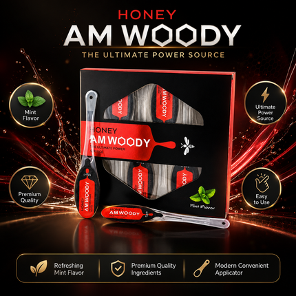 AM Woody Mint Spoon Honey – Male Enhancement Honey Supplement | 6ct Wholesale