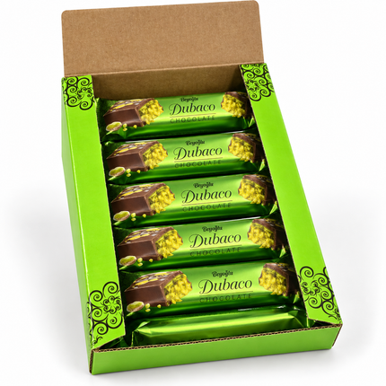 Premium Dubai Chocolate – Milk Chocolate with Pistachio Cream (24ct, 35g)