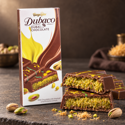 Dubai Pistachio Cream Milk Chocolate – 6-Pack (95g) | Knafeh-Style