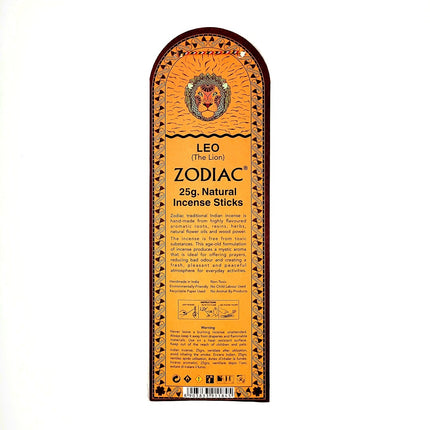 Song of India Leo Rhododendron Zodiac Incense Sticks 25g back