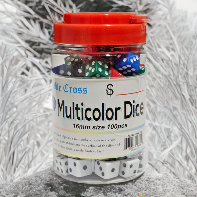 Multicolor Dice Jar 16mm 100ct | Item no.: 301
