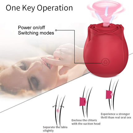 Rose Shape V Sucking Vibrator