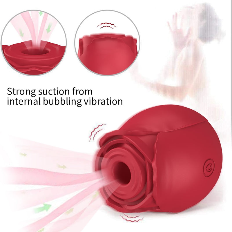 Rose Shape V Sucking Vibrator