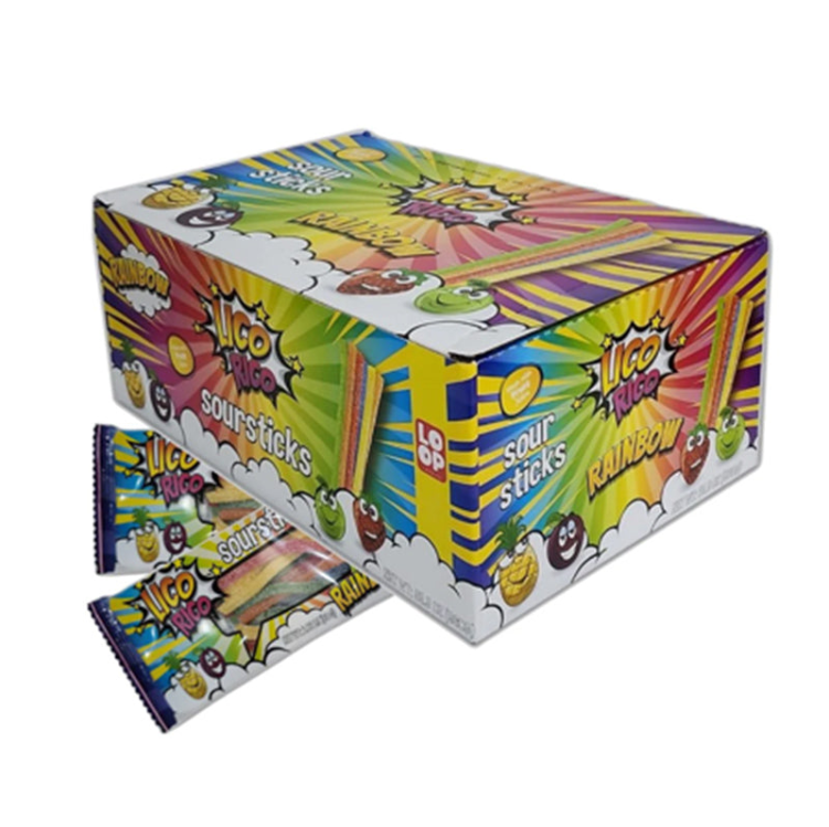 Lico Rico Rainbow Sour Stick 2.82oz (80g) 12ct