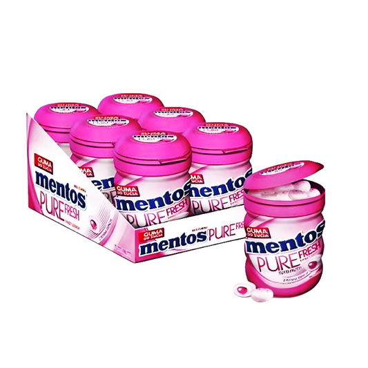 MENTOS GUM BOTTLE PURE Pink 6 PCS (60GR)