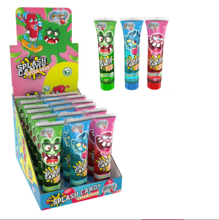 COCCO CANDY MEGA SPLASH SQUEEZE CANDY 18 PCS/4.23OZ(120GR)