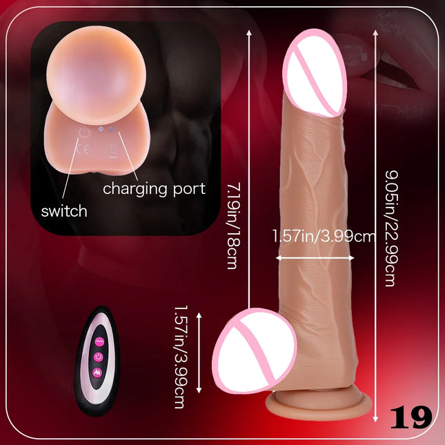 Realistic Dildo with G-Spot Stimulation Remote Control