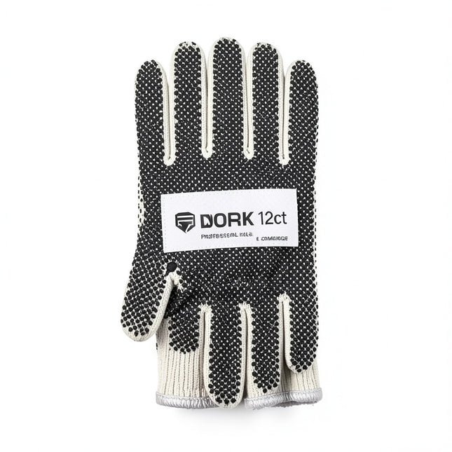 Gloves Black Dotted Work 12ct