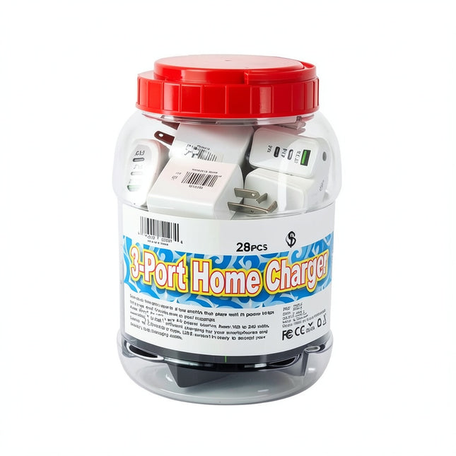 Home Charger (12W) 2-C & 1-USB 3 PIN PIN 1ct