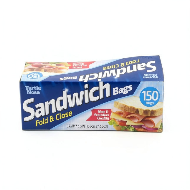 Turtle Nose Sandwich Bags (Fold & Close) 150ct