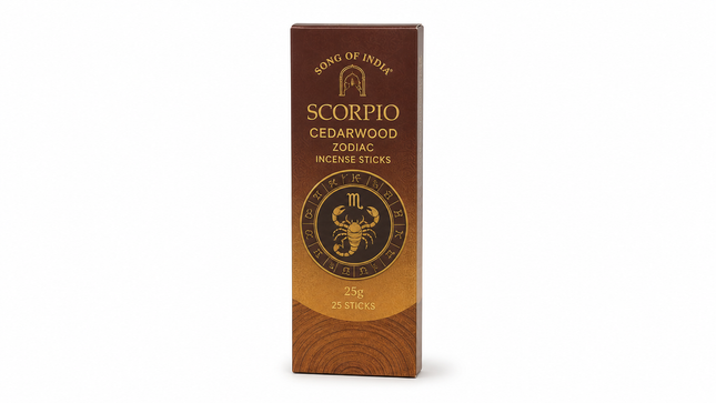 Song of India Scorpio Cedarwood Zodiac Incense Sticks | 25g, 25 Sticks