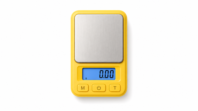 JDS-J100 High Precision Digital Scale – 100g / 3.52oz Capacity, 0.001oz Accuracy | Yellow (Item #830)