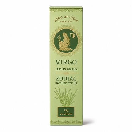 Song of India Virgo Lemongrass Zodiac Incense Sticks | 25g, 25 Sticks