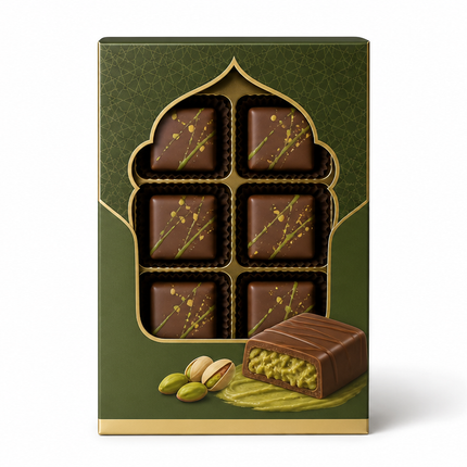 Premium Dubai Chocolate – Milk Chocolate with Pistachio Cream (6pcs, 200g)