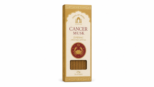 Song of India Cancer Musk Zodiac Incense Sticks | 25g, 25 Sticks