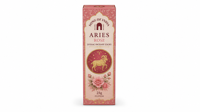 Song of India Aries Rose Zodiac Incense Sticks | 25g, 25 Sticks