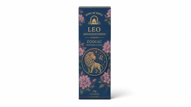Song of India Leo Rhododendron Zodiac Incense Sticks | 25g, 25 Sticks