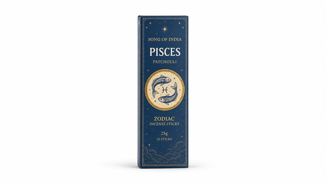 Song of India Pisces Patchouli Zodiac Incense Sticks | 25g, 25 Sticks