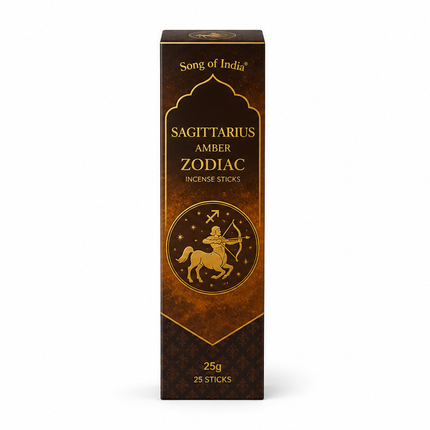 Song of India Sagittarius Amber Zodiac Incense Sticks | 25g, 25 Sticks