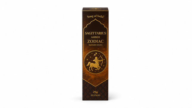 Song of India Sagittarius Amber Zodiac Incense Sticks | 25g, 25 Sticks