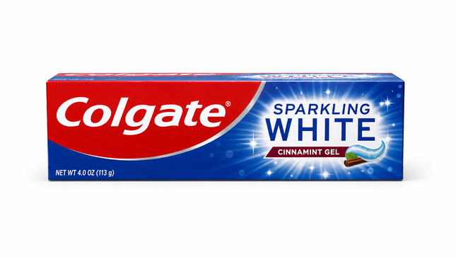 Colgate Paste Sparkling White (Cinnamint Gel) 4 Oz (113g)