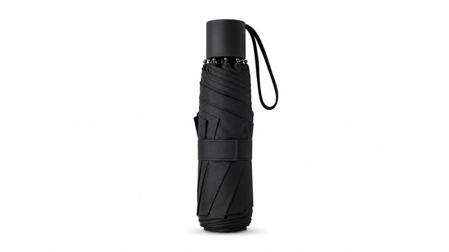 Black Compact Folding Umbrella – Portable Travel Umbrella for Rain, Loose Pieces (Item GM-BFU)